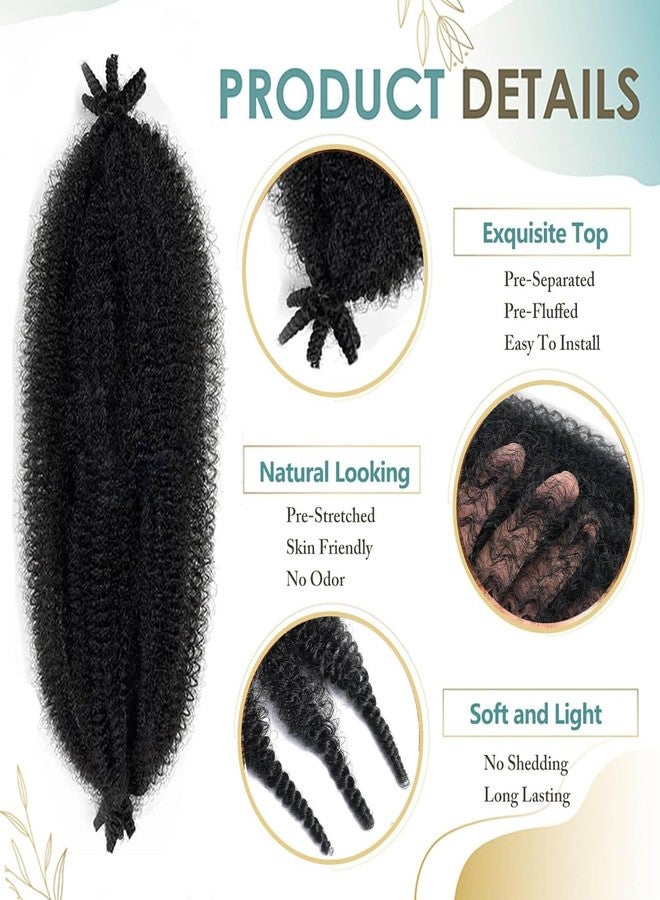 Chicmoi 8 Inch Bob Marley Hair Short Afro Kinky Twist Braiding Hair for Passion Twist Crochet Hair 8 Packs 1B Black Soft Fluffy Twisted Up Springy Afro Twist Hair Extension for Women Girl - Image 3